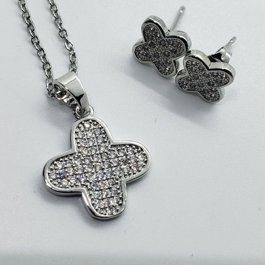 طقم زركون فاخر أنيق ثلاث قطع بتصميم شكل نجمة – خواتم وسلاسل فاخرة من متجر درر وكنوز