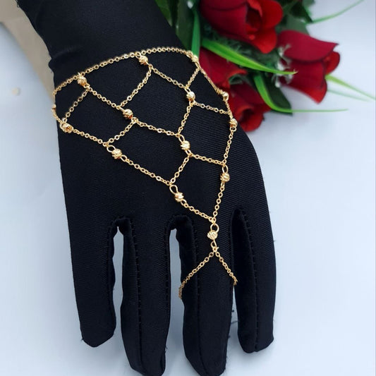 Women's gold-plated hand net – luxurious design for special occasions